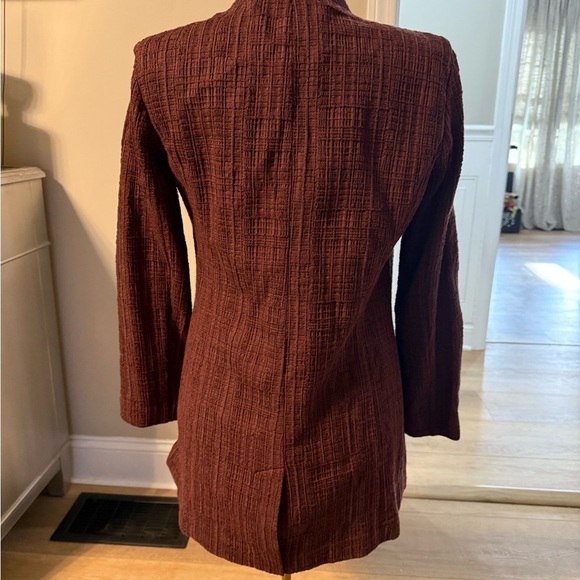 Eileen Fisher burgundy/brown tweed jacket with two side pockets women’s size XS - Picture 4 of 9